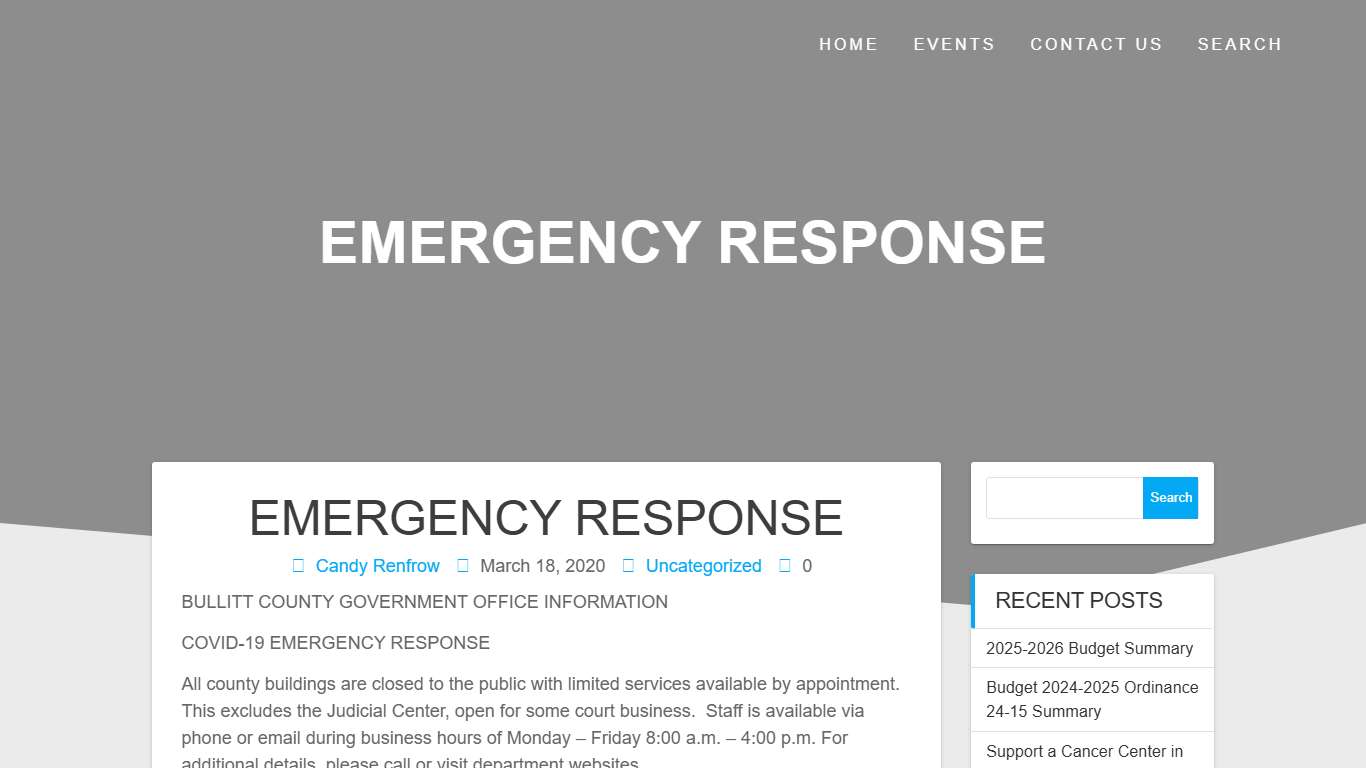 EMERGENCY RESPONSE